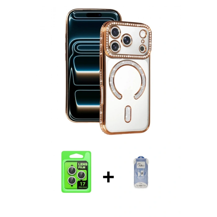 MARSİLYAN™- iPhone 17 Pro Kılıf Zirve Doku Prime - Siyah Joko Magic 5D Cam + Raze Metal Kamera Lens - GS