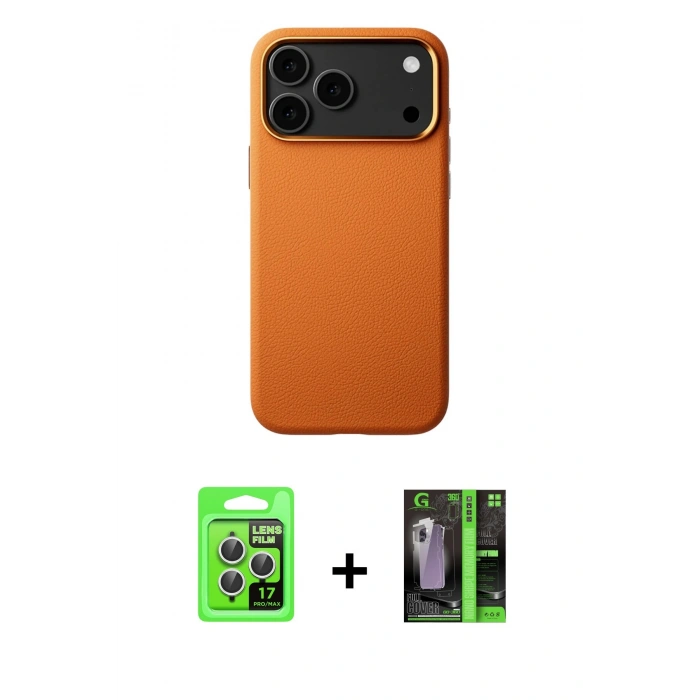 MARSİLYAN™- iPhone 17 Pro Kılıf Zirve Modern Prime - Şeffaf 360 Full Body Arka Koruyucu + Raze Metal Kamera Lens - GS