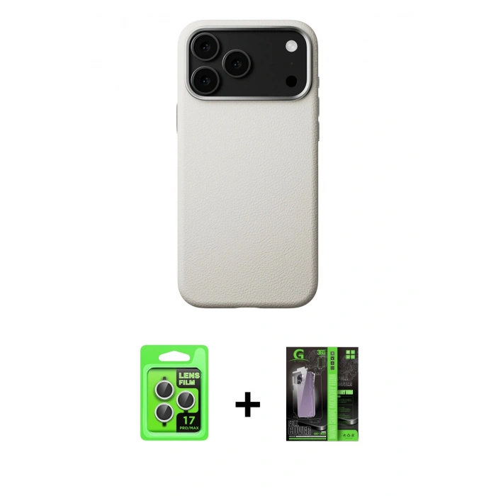 MARSİLYAN™- iPhone 17 Pro Kılıf Zirve Modern Prime - Şeffaf 360 Full Body Arka Koruyucu + Raze Metal Kamera Lens - GS