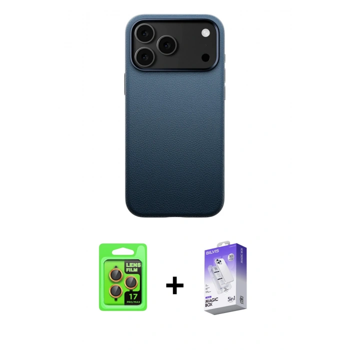 MARSİLYAN™- iPhone 17 Pro Kılıf Zirve Modern Prime - Siyah Bilvis 5in1 3D Magic Cam Ekran Koruyucu + Raze Metal Kamera Lens - TU