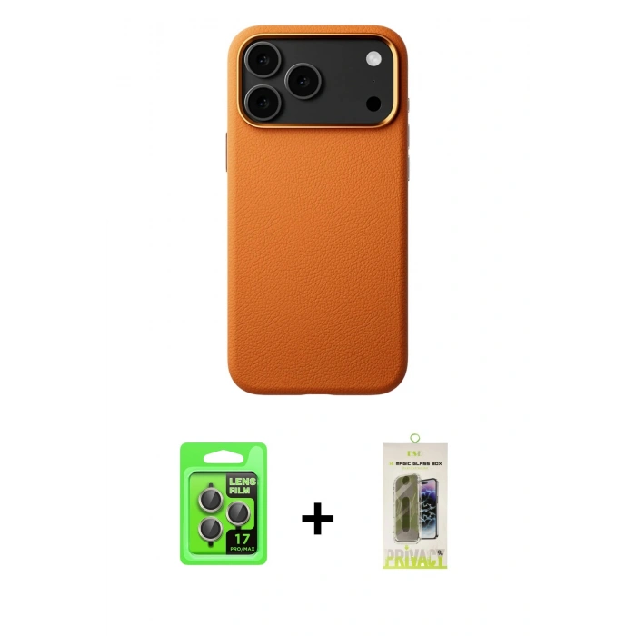 MARSİLYAN™- iPhone 17 Pro Kılıf Zirve Modern Prime - Siyah Joko Magic 5D Hayalet Cam + Raze Metal Kamera Lens - GI