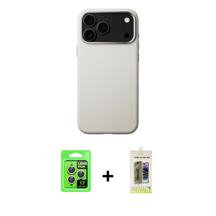 MARSİLYAN™- iPhone 17 Pro Kılıf Zirve Modern Prime - Siyah Joko Magic 5D Hayalet Cam + Raze Metal Kamera Lens - GS