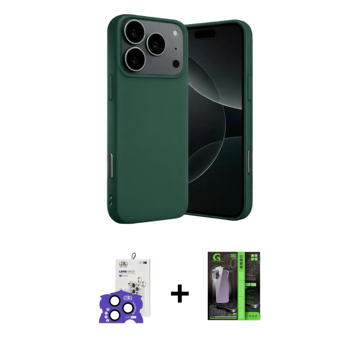 MARSİLYAN™- iPhone 17 Pro Max Kılıf Ahenk Serisi - Şeffaf 360 Full Body Arka Koruyucu + Bilvis Titan Kamera Lens - LT