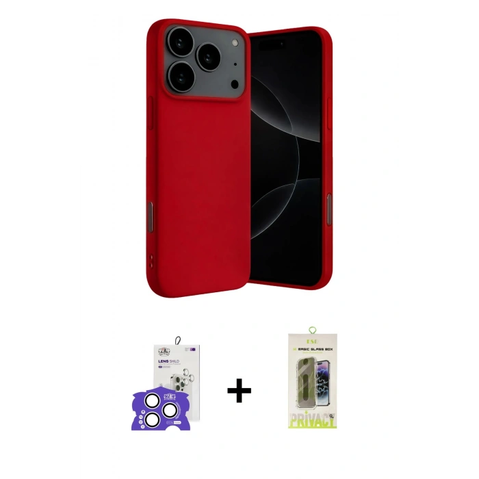 MARSİLYAN™- iPhone 17 Pro Max Kılıf Ahenk Serisi - Siyah Joko Magic 5D Hayalet Cam + Bilvis Titan Kamera Lens - GS