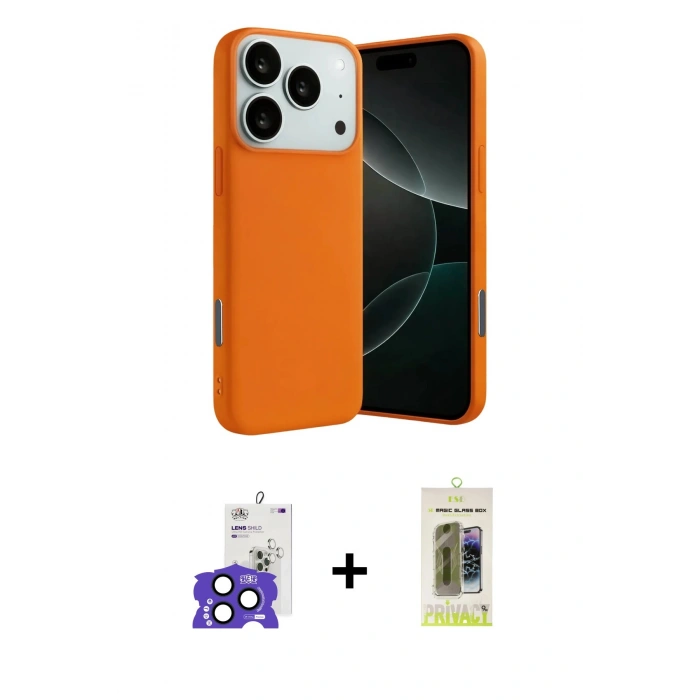 MARSİLYAN™- iPhone 17 Pro Max Kılıf Ahenk Serisi - Siyah Joko Magic 5D Hayalet Cam + Bilvis Titan Kamera Lens - LT