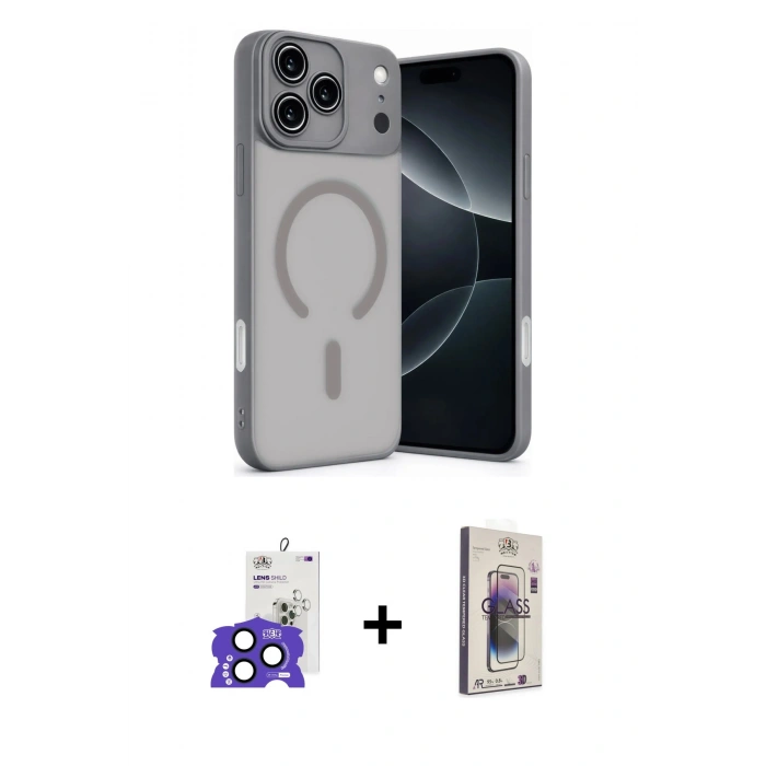 MARSİLYAN™- iPhone 17 Pro Max Kılıf Çekirdek Klasik Özel Seri - Siyah Bilvis 3D Cam Ekran Koruyucu + Bilvis Titan Kamera Lens - LT