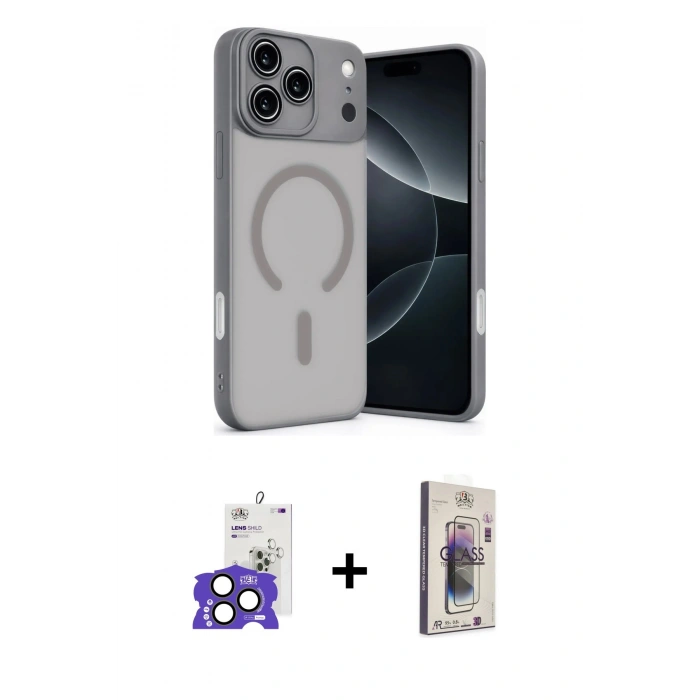 MARSİLYAN™- iPhone 17 Pro Max Kılıf Çekirdek Klasik Özel Seri - Siyah Bilvis 3D Cam Ekran Koruyucu + Bilvis Titan Kamera Lens - NLGY