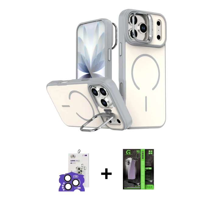 MARSİLYAN™- iPhone 17 Pro Max Kılıf Çekirdek Klasik - Şeffaf 360 Full Body Arka Koruyucu + Bilvis Titan Kamera Lens - NLGY