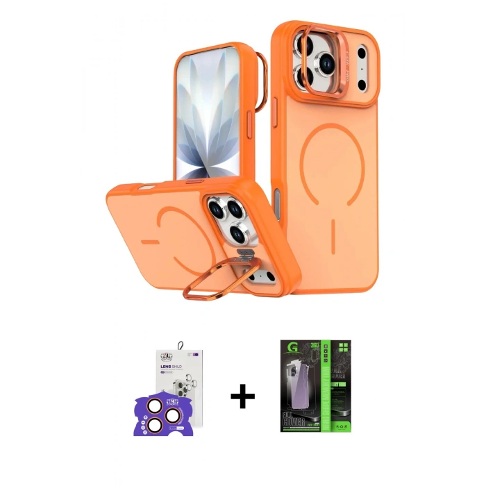 MARSİLYAN™- iPhone 17 Pro Max Kılıf Çekirdek Klasik - Şeffaf 360 Full Body Arka Koruyucu + Bilvis Titan Kamera Lens - TU