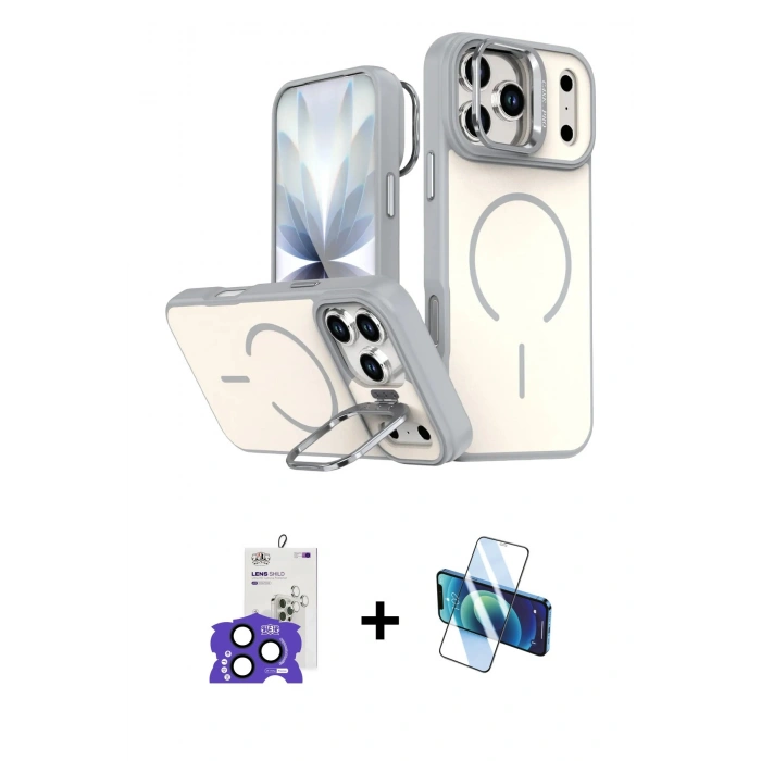 MARSİLYAN™- iPhone 17 Pro Max Kılıf Çekirdek Klasik - Siyah 3D Antistatik Seramik Nano Ekran Koruyucu + Bilvis Titan Kamera Lens - LT