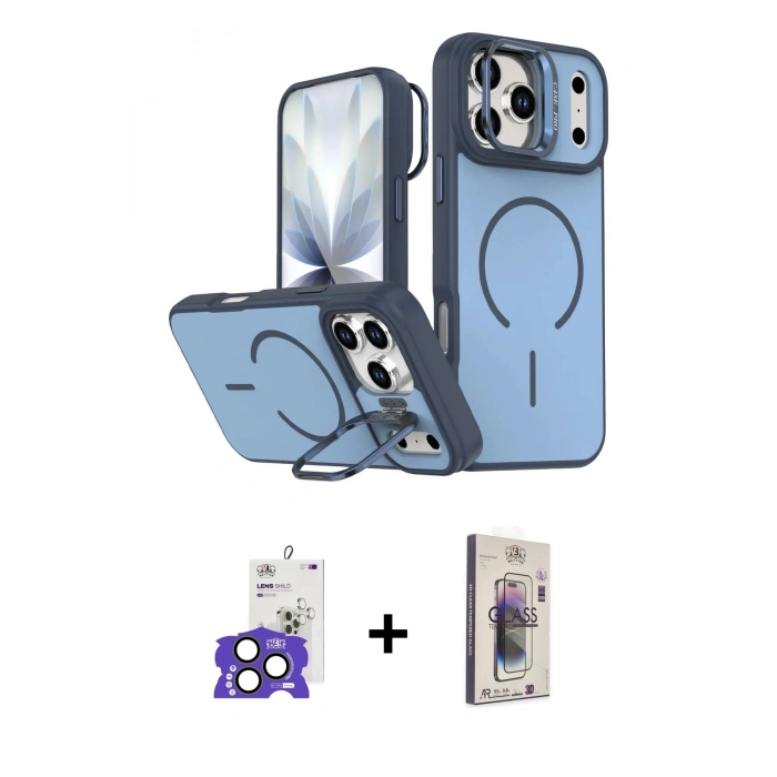 MARSİLYAN™- iPhone 17 Pro Max Kılıf Çekirdek Klasik - Siyah Bilvis 3D Cam Ekran Koruyucu + Bilvis Titan Kamera Lens - NLGY