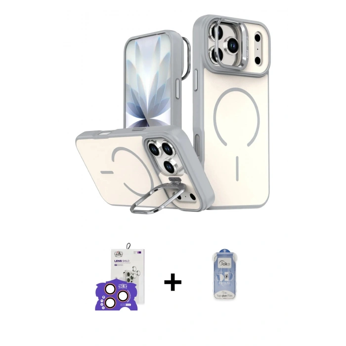 MARSİLYAN™- iPhone 17 Pro Max Kılıf Çekirdek Klasik - Siyah Joko Magic 5D Cam + Bilvis Titan Kamera Lens - TU