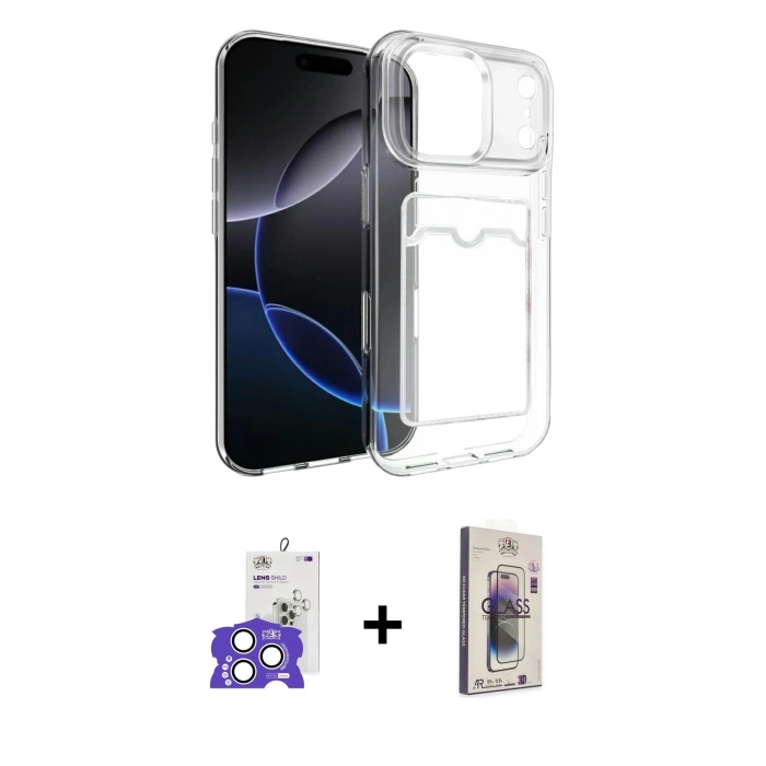 MARSİLYAN™- iPhone 17 Pro Max Kılıf Doruk Klasik Koleksiyonu - Siyah Bilvis 3D Cam Ekran Koruyucu + Bilvis Titan Kamera Lens - GS