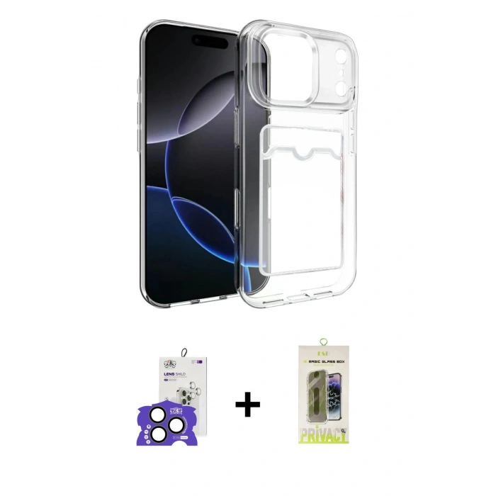 MARSİLYAN™- iPhone 17 Pro Max Kılıf Doruk Klasik Koleksiyonu - Siyah Joko Magic 5D Hayalet Cam + Bilvis Titan Kamera Lens - NLGY