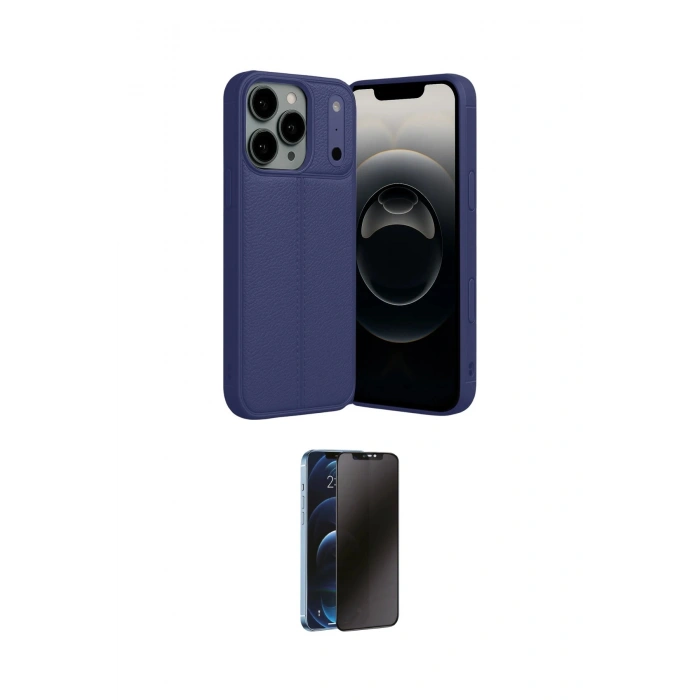 MARSİLYAN™- iPhone 17 Pro Max Kılıf Doruk Klasik Özel Seri - Siyah 3D Antistatik Hayalet Cam Ekran Koruyucu