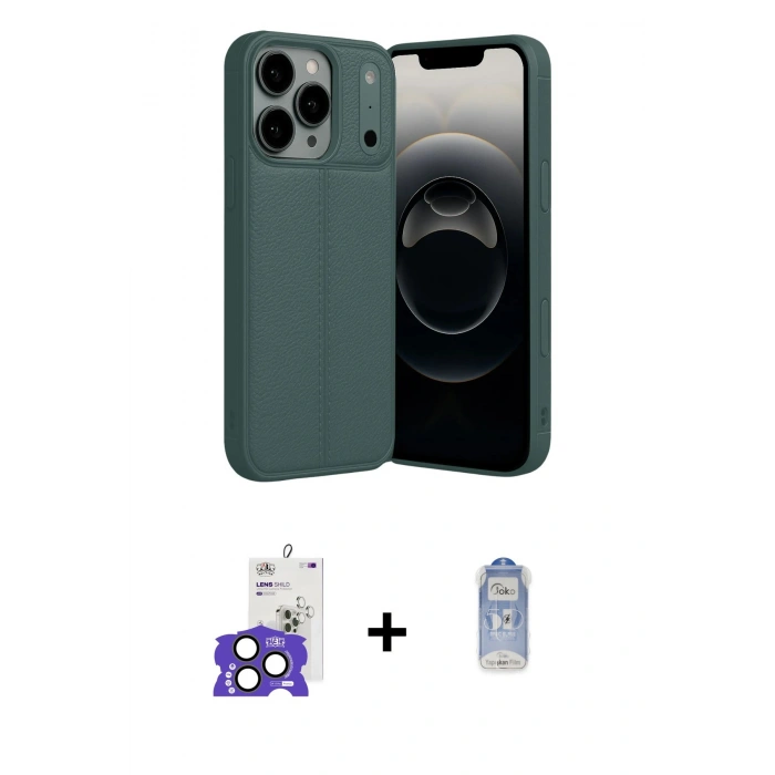 MARSİLYAN™- iPhone 17 Pro Max Kılıf Doruk Klasik Özel Seri - Siyah Joko Magic 5D Cam + Bilvis Titan Kamera Lens - NLGY