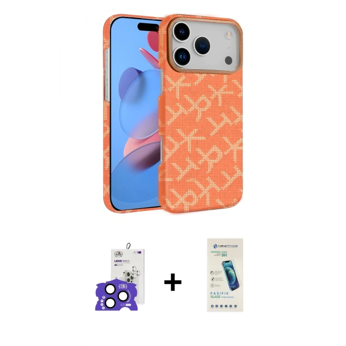 MARSİLYAN™- iPhone 17 Pro Max Kılıf Doruk Serisi - Şeffaf Pasifik Cam Ekran Koruyucu + Bilvis Titan Kamera Lens - LT