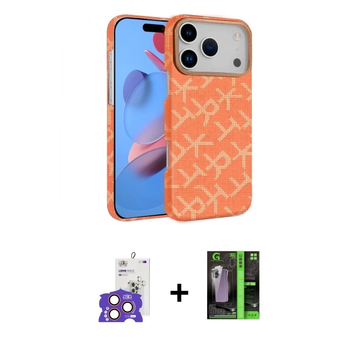 MARSİLYAN™- iPhone 17 Pro Max Kılıf Doruk Serisi - Siyah 360 Mat Full Body Arka Koruyucu + Bilvis Titan Kamera Lens - TU