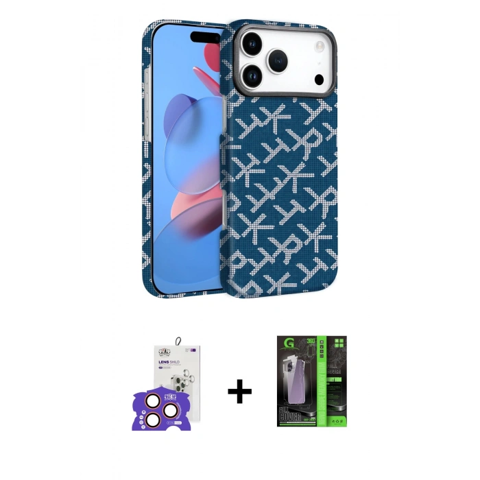 MARSİLYAN™- iPhone 17 Pro Max Kılıf Doruk Serisi - Siyah 360 Mat Full Body Arka Koruyucu + Bilvis Titan Kamera Lens - TU