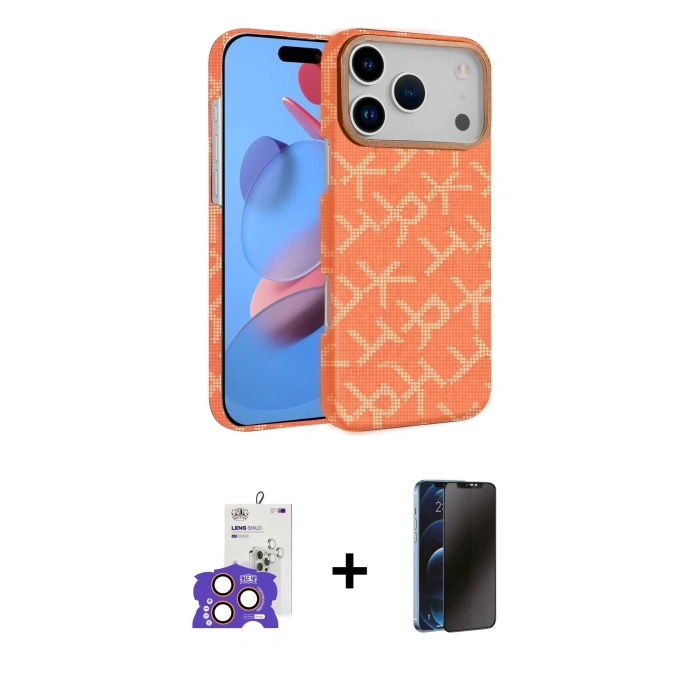 MARSİLYAN™- iPhone 17 Pro Max Kılıf Doruk Serisi - Siyah 3D Antistatik Hayalet Cam Ekran Koruyucu + Bilvis Titan Kamera Lens - TU