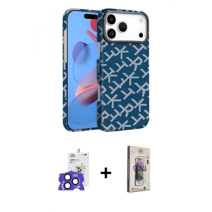 MARSİLYAN™- iPhone 17 Pro Max Kılıf Doruk Serisi - Siyah Bilvis 3D Cam Ekran Koruyucu + Bilvis Titan Kamera Lens - LT