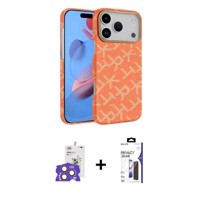 MARSİLYAN™- iPhone 17 Pro Max Kılıf Doruk Serisi - Siyah Bilvis 3X AR Hayalet Cam Ekran Koruyucu + Bilvis Titan Kamera Lens - TU