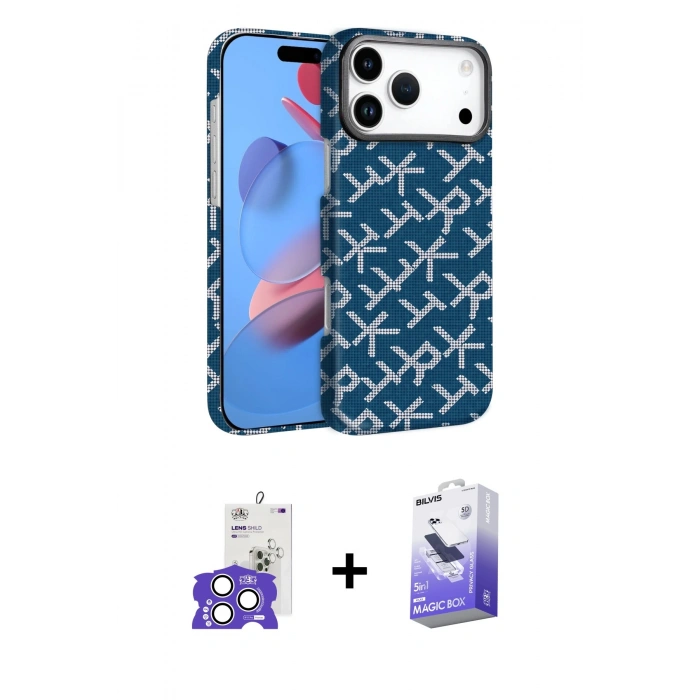 MARSİLYAN™- iPhone 17 Pro Max Kılıf Doruk Serisi - Siyah Bilvis 5in1 5D Magic Hayalet Cam Ekran Koruyucu + Bilvis Titan Kamera Lens - GS