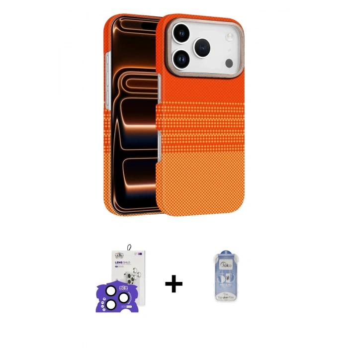 MARSİLYAN™- iPhone 17 Pro Max Kılıf Doruk Serisi - Siyah Joko Magic 5D Cam + Bilvis Titan Kamera Lens - LT