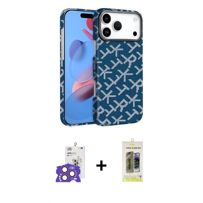 MARSİLYAN™- iPhone 17 Pro Max Kılıf Doruk Serisi - Siyah Joko Magic 5D Hayalet Cam + Bilvis Titan Kamera Lens - TU