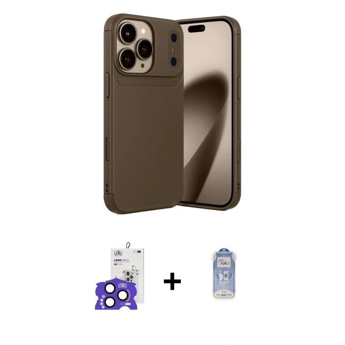 MARSİLYAN™- iPhone 17 Pro Max Kılıf Eksen Form Prime - Siyah Joko Magic 5D Cam + Bilvis Titan Kamera Lens - LT