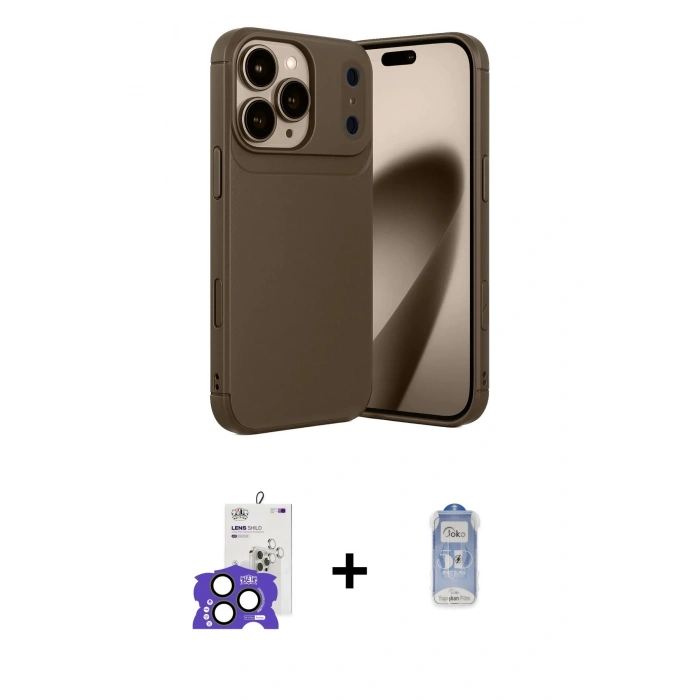 MARSİLYAN™- iPhone 17 Pro Max Kılıf Eksen Form Prime - Siyah Joko Magic 5D Cam + Bilvis Titan Kamera Lens - NLGY
