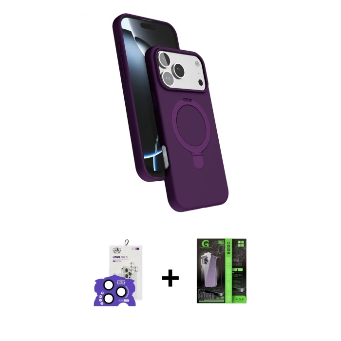 MARSİLYAN™- iPhone 17 Pro Max Kılıf İz Işık Koleksiyonu - Şeffaf 360 Full Body Arka Koruyucu + Bilvis Titan Kamera Lens - LT