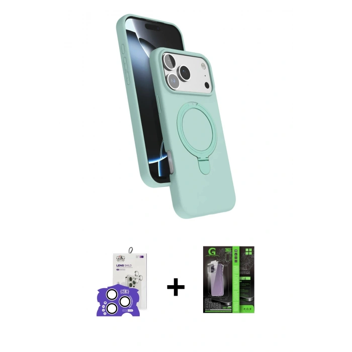 MARSİLYAN™- iPhone 17 Pro Max Kılıf İz Işık Koleksiyonu - Şeffaf 360 Full Body Arka Koruyucu + Bilvis Titan Kamera Lens - GS