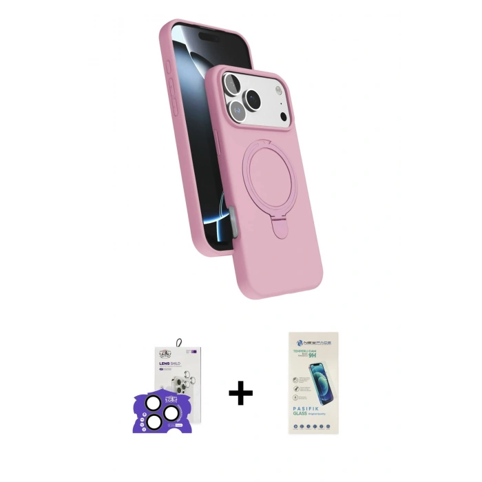 MARSİLYAN™- iPhone 17 Pro Max Kılıf İz Işık Koleksiyonu - Şeffaf Pasifik Cam Ekran Koruyucu + Bilvis Titan Kamera Lens - NLGY