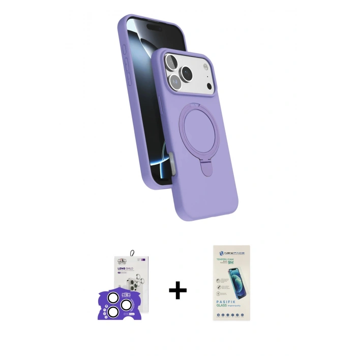 MARSİLYAN™- iPhone 17 Pro Max Kılıf İz Işık Koleksiyonu - Şeffaf Pasifik Cam Ekran Koruyucu + Bilvis Titan Kamera Lens - GS