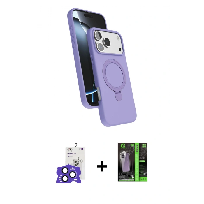 MARSİLYAN™- iPhone 17 Pro Max Kılıf İz Işık Koleksiyonu - Siyah 360 Mat Full Body Arka Koruyucu + Bilvis Titan Kamera Lens - LT