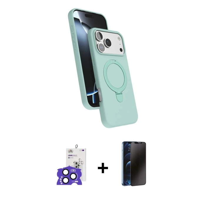 MARSİLYAN™- iPhone 17 Pro Max Kılıf İz Işık Koleksiyonu - Siyah 3D Antistatik Hayalet Cam Ekran Koruyucu + Bilvis Titan Kamera Lens - LT