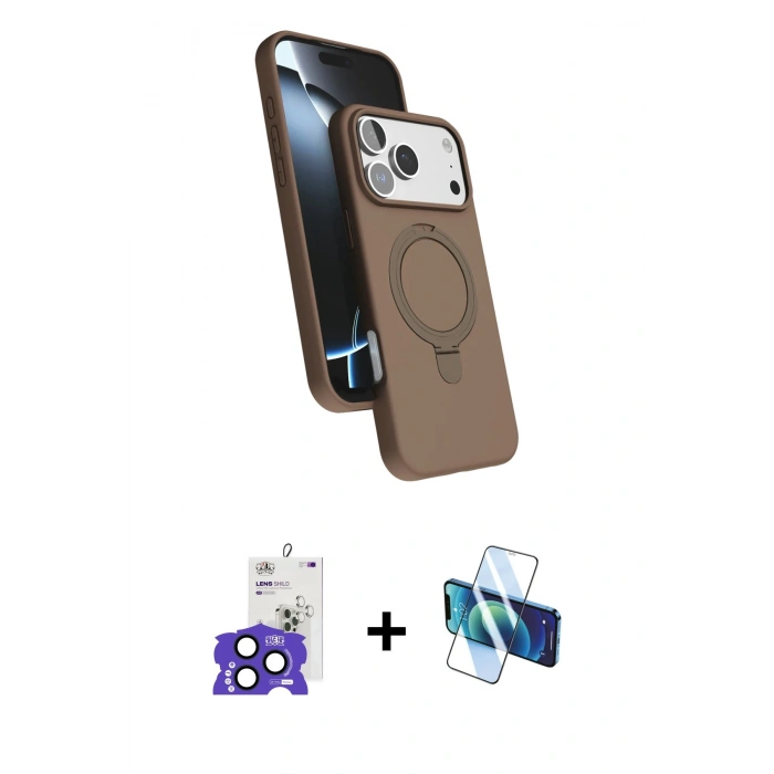 MARSİLYAN™- iPhone 17 Pro Max Kılıf İz Işık Koleksiyonu - Siyah 3D Antistatik Seramik Nano Ekran Koruyucu + Bilvis Titan Kamera Lens - LT