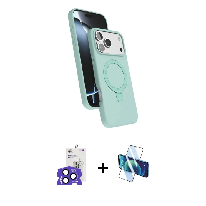 MARSİLYAN™- iPhone 17 Pro Max Kılıf İz Işık Koleksiyonu - Siyah 3D Antistatik Seramik Nano Ekran Koruyucu + Bilvis Titan Kamera Lens - LT