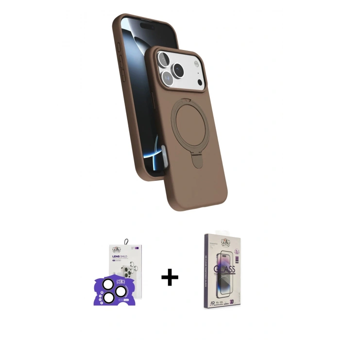 MARSİLYAN™- iPhone 17 Pro Max Kılıf İz Işık Koleksiyonu - Siyah Bilvis 3D Cam Ekran Koruyucu + Bilvis Titan Kamera Lens - NLGY