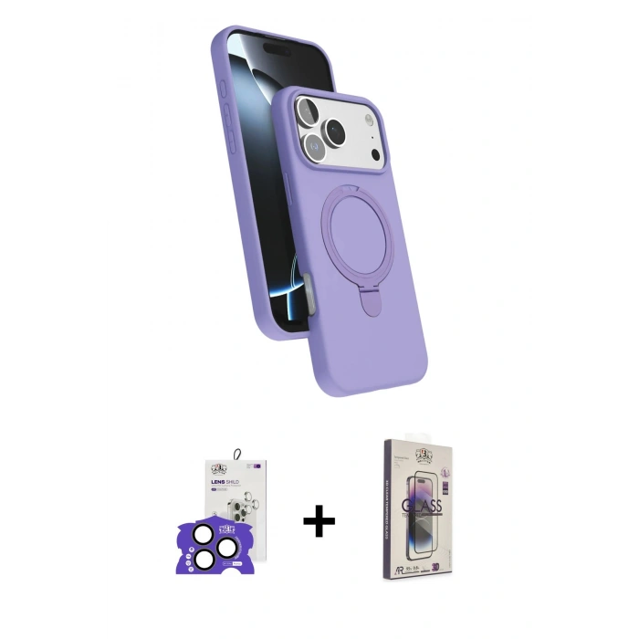 MARSİLYAN™- iPhone 17 Pro Max Kılıf İz Işık Koleksiyonu - Siyah Bilvis 3D Cam Ekran Koruyucu + Bilvis Titan Kamera Lens - NLGY