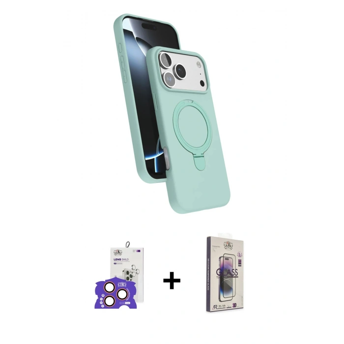 MARSİLYAN™- iPhone 17 Pro Max Kılıf İz Işık Koleksiyonu - Siyah Bilvis 3D Cam Ekran Koruyucu + Turuncu Bilvis Titan Kamera Lens