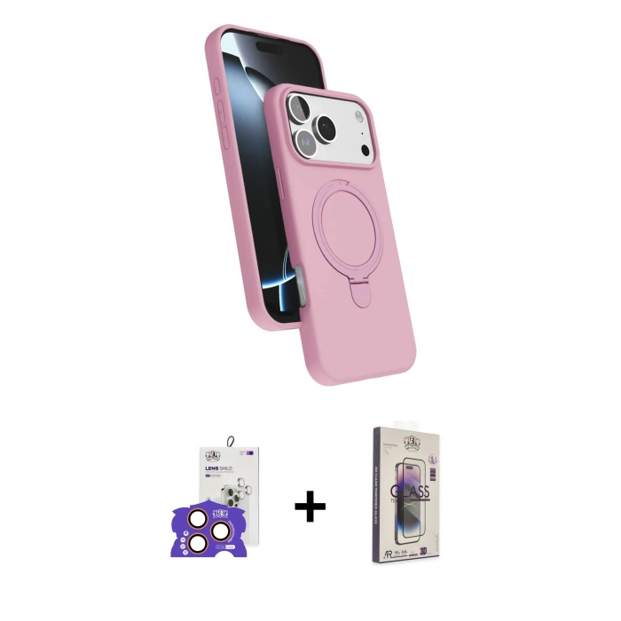 MARSİLYAN™- iPhone 17 Pro Max Kılıf İz Işık Koleksiyonu - Siyah Bilvis 3D Cam Ekran Koruyucu + Turuncu Bilvis Titan Kamera Lens