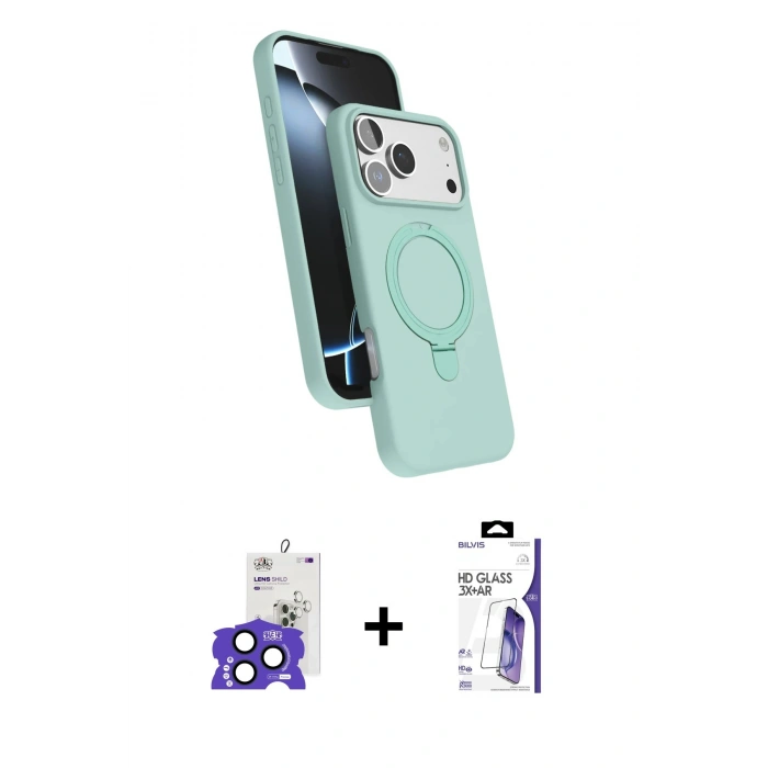 MARSİLYAN™- iPhone 17 Pro Max Kılıf İz Işık Koleksiyonu - Siyah Bilvis 3X AR HD Cam Ekran Koruyucu + Bilvis Titan Kamera Lens - LT