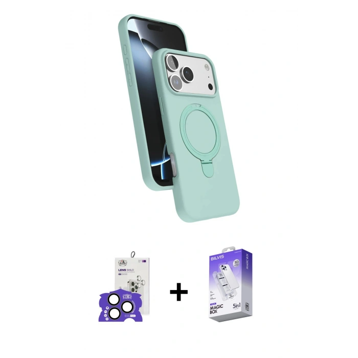 MARSİLYAN™- iPhone 17 Pro Max Kılıf İz Işık Koleksiyonu - Siyah Bilvis 5in1 3D Magic Cam Ekran Koruyucu + Bilvis Titan Kamera Lens - NLGY
