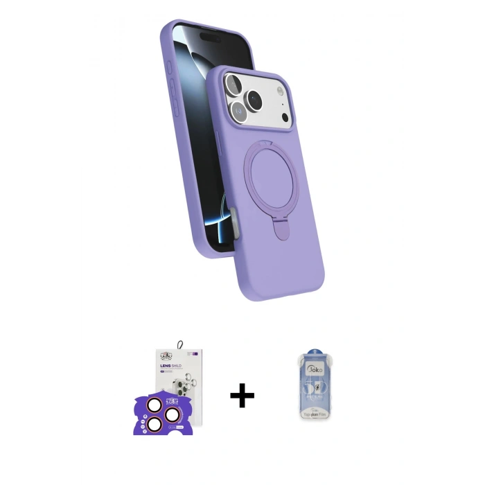 MARSİLYAN™- iPhone 17 Pro Max Kılıf İz Işık Koleksiyonu - Siyah Joko Magic 5D Cam + Bilvis Titan Kamera Lens - TU