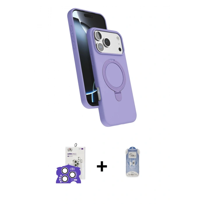 MARSİLYAN™- iPhone 17 Pro Max Kılıf İz Işık Koleksiyonu - Siyah Joko Magic 5D Cam + Bilvis Titan Kamera Lens - GS
