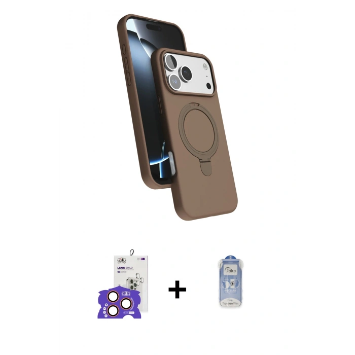 MARSİLYAN™- iPhone 17 Pro Max Kılıf İz Işık Koleksiyonu - Siyah Joko Magic 5D Cam + Bilvis Titan Kamera Lens - TU