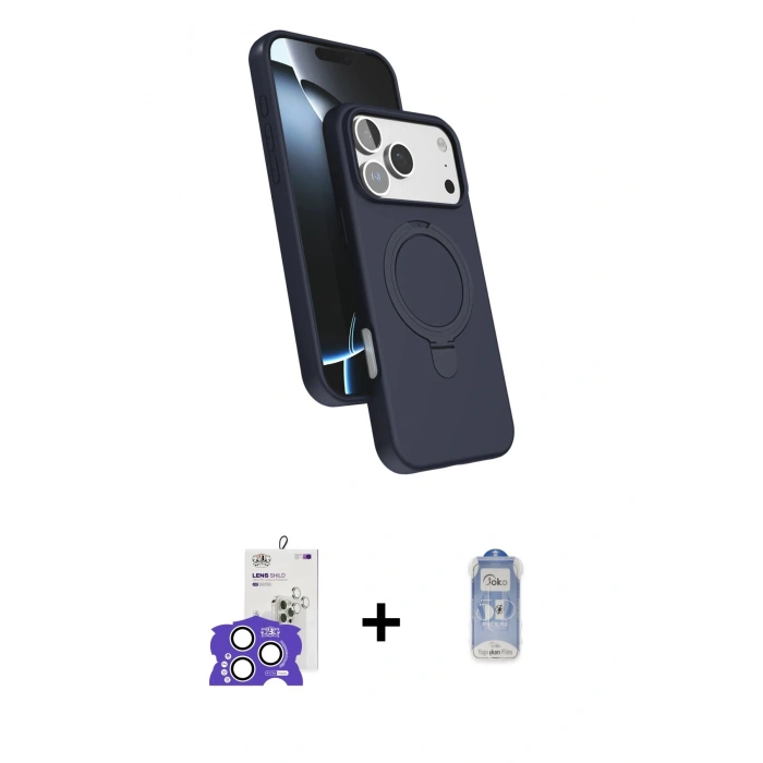 MARSİLYAN™- iPhone 17 Pro Max Kılıf İz Işık Koleksiyonu - Siyah Joko Magic 5D Cam + Bilvis Titan Kamera Lens - GS