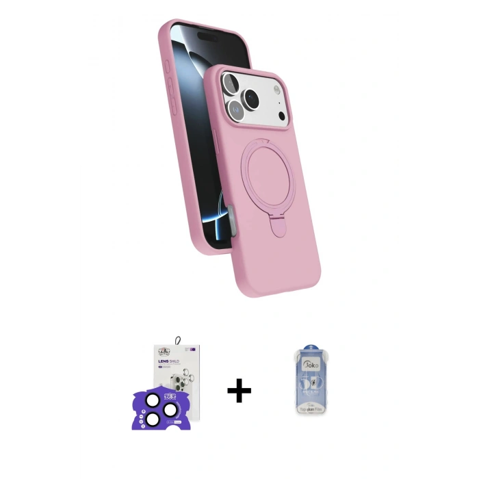 MARSİLYAN™- iPhone 17 Pro Max Kılıf İz Işık Koleksiyonu - Siyah Joko Magic 5D Cam + Bilvis Titan Kamera Lens - LT